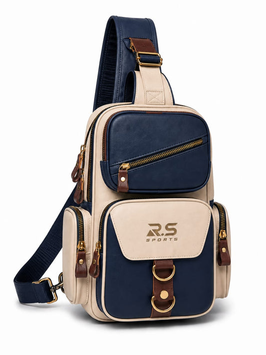 Premium Genuine Leather Multi-Pocket Crossbody Sling Bag Pro