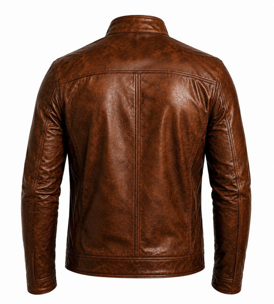 R.S Sports Premium Genuine Leather Jacket – Brown & Black