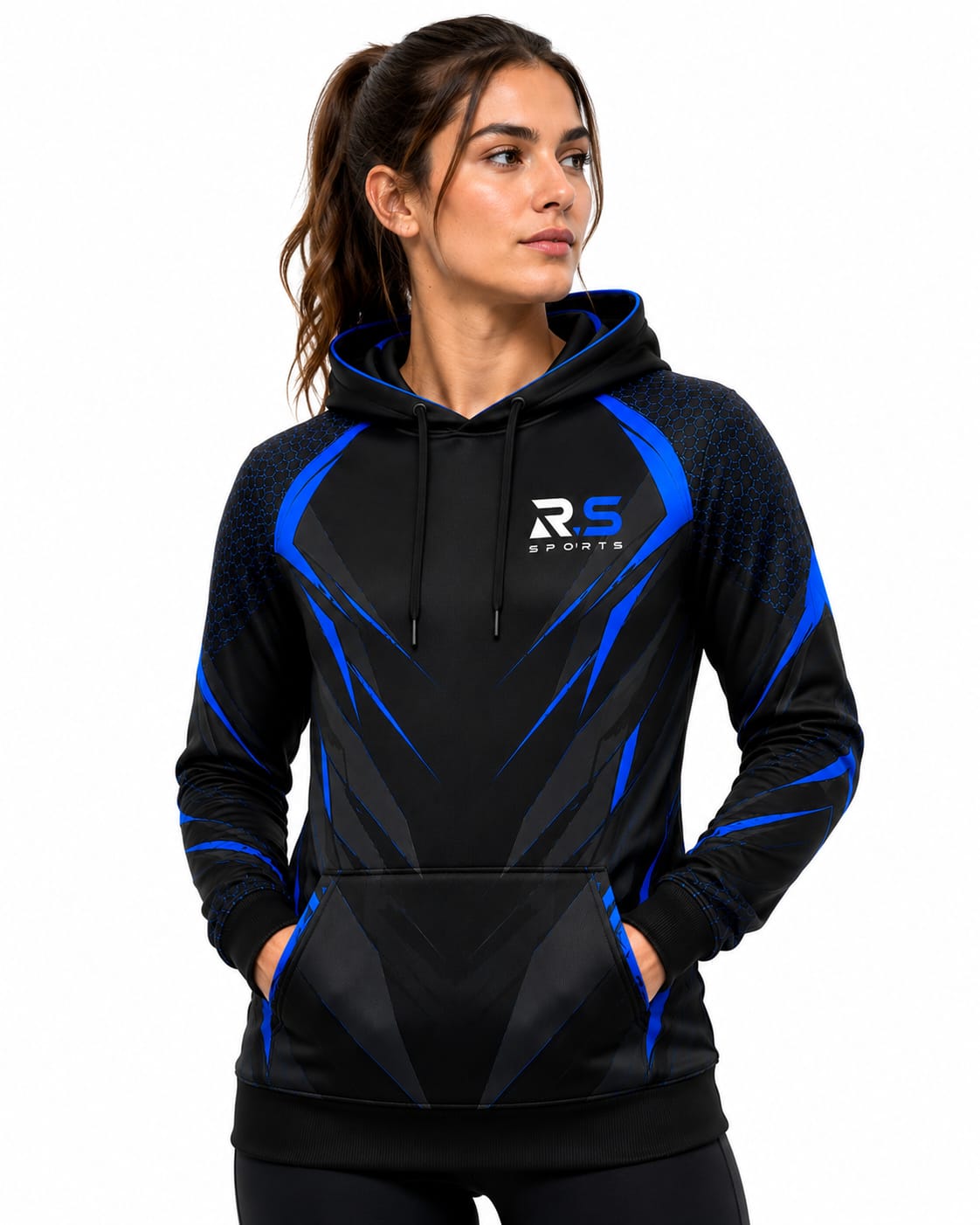R.S Sports Premium Athletic Hoodie Black, Blue, Pink