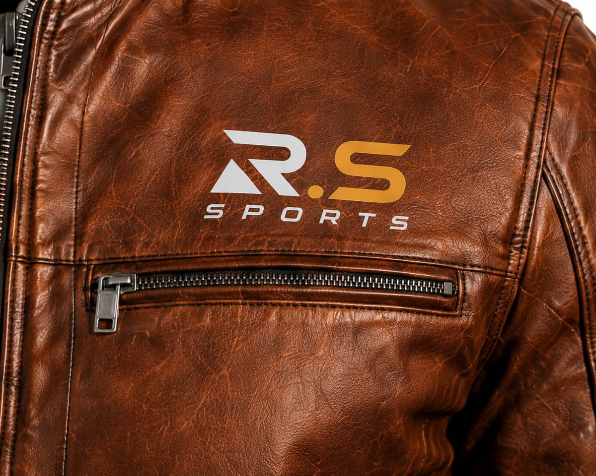 R.S Sports Premium Genuine Leather Jacket – Brown & Black