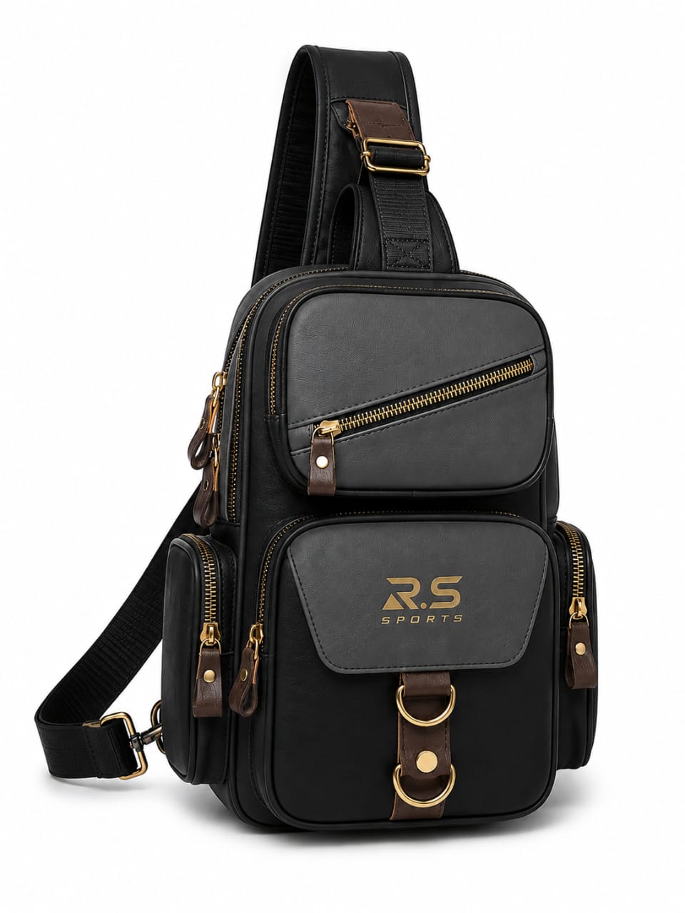 Premium Genuine Leather Multi-Pocket Crossbody Sling Bag Pro