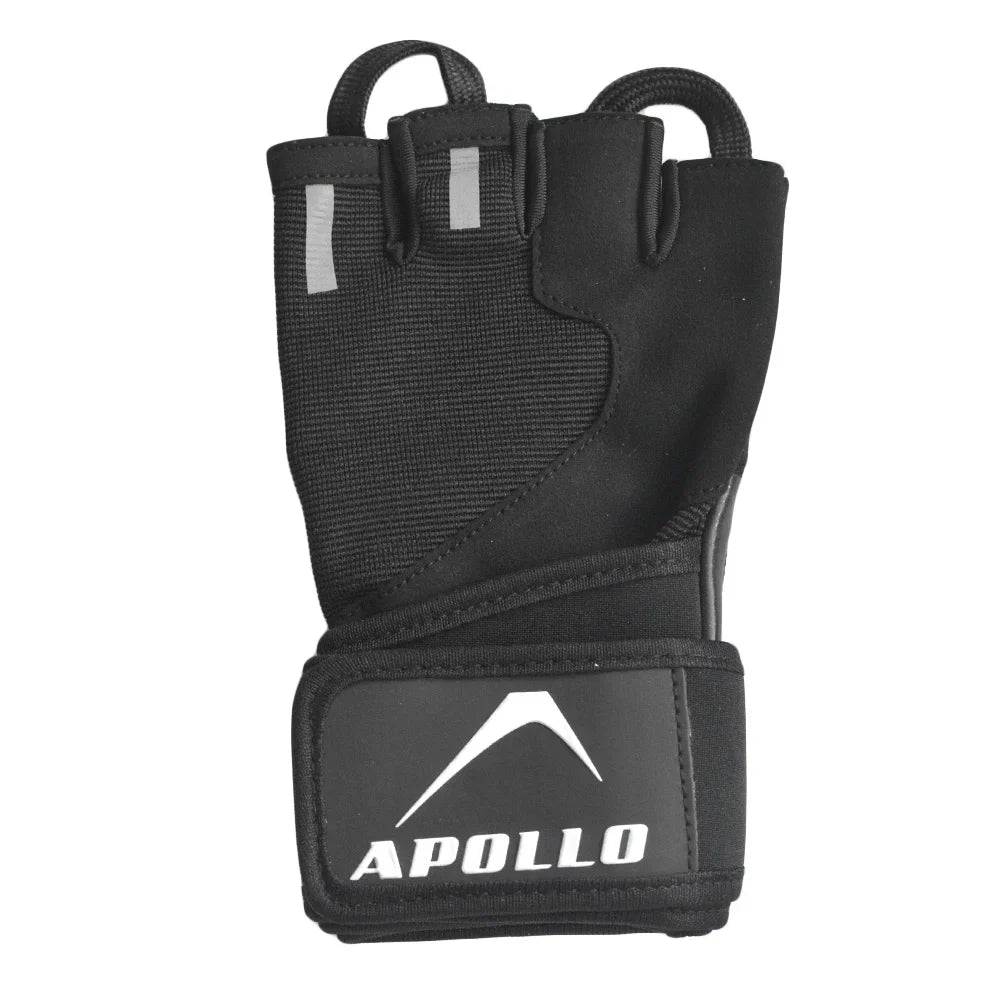 Apollo Weight Lifting Gloves with Wrist Wrap - For Fitness &amp; Gym Training - Black 2456 986 391145