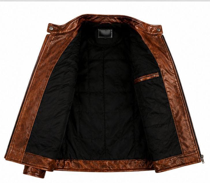R.S Sports Premium Genuine Leather Jacket – Brown & Black