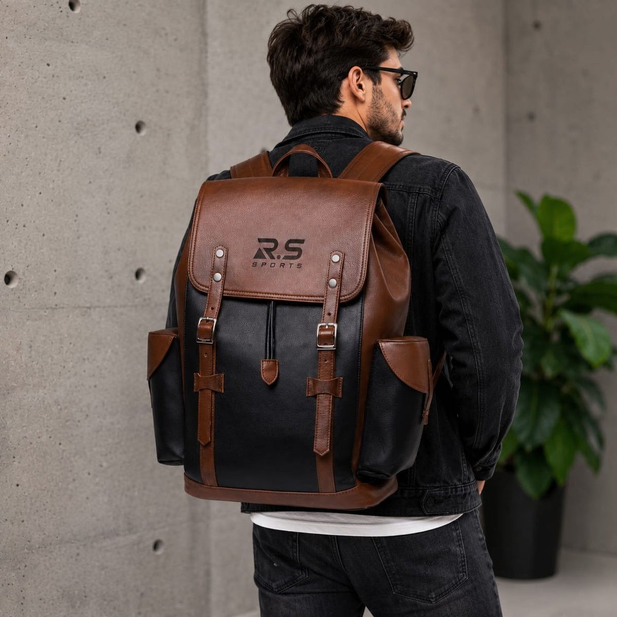 R.S SPORTS Vintage Leather Laptop Backpack – Travel & Everyday Bag