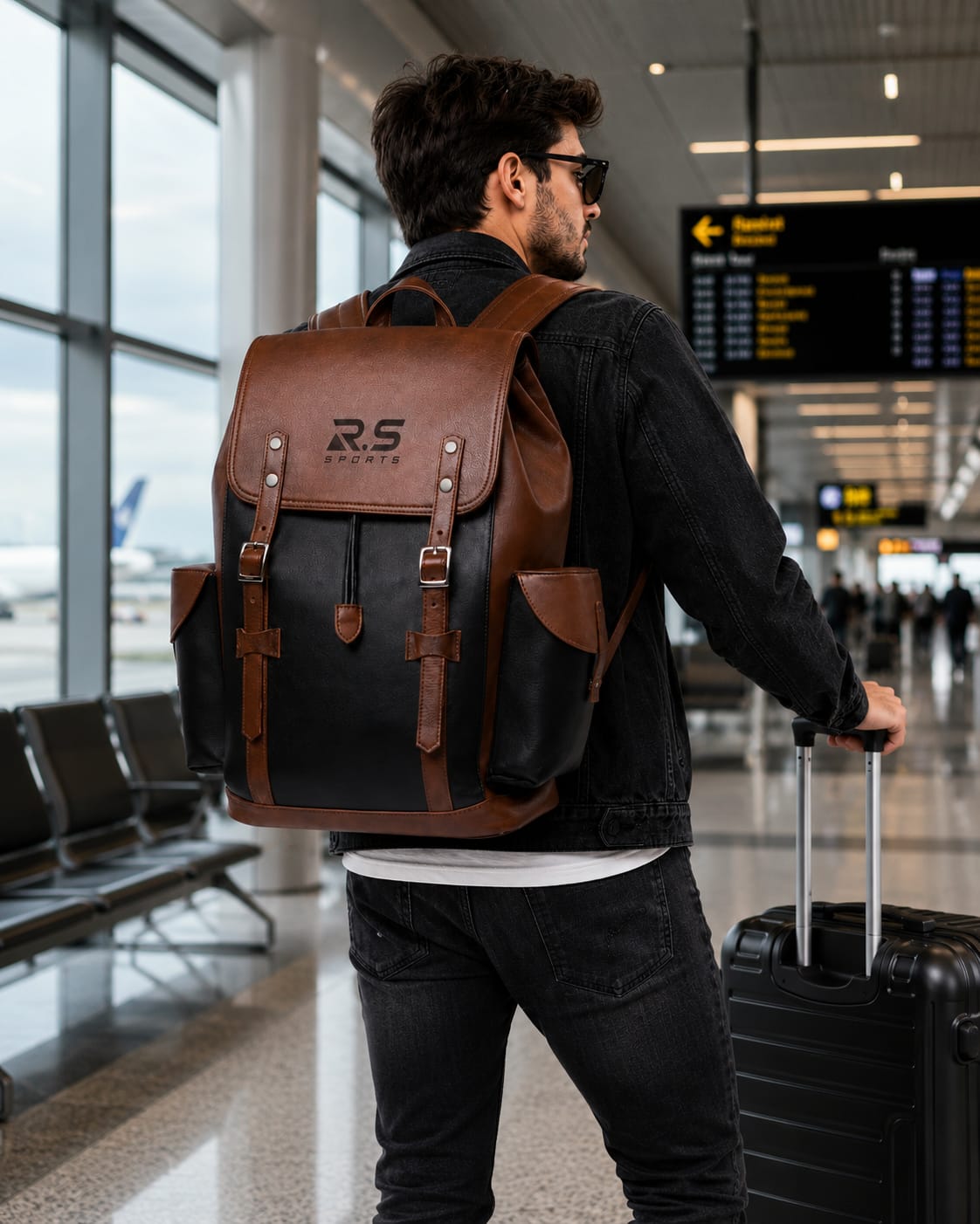 R.S SPORTS Vintage Leather Laptop Backpack – Travel & Everyday Bag