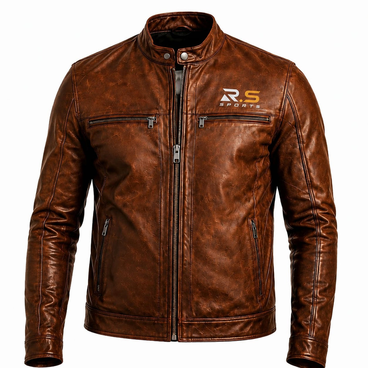 R.S Sports Premium Genuine Leather Jacket – Brown & Black