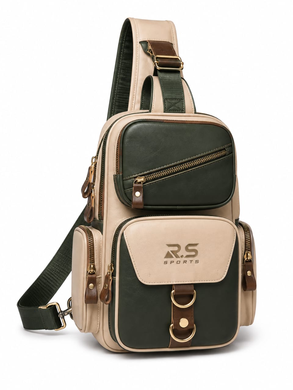 Premium Genuine Leather Multi-Pocket Crossbody Sling Bag Pro