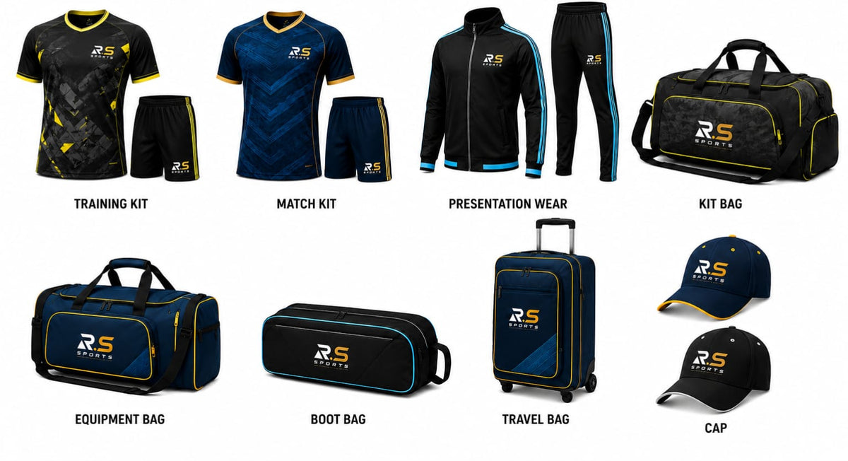 R.S Sports Football Team Kit Collection | Training, Matchday & Presentation Wear