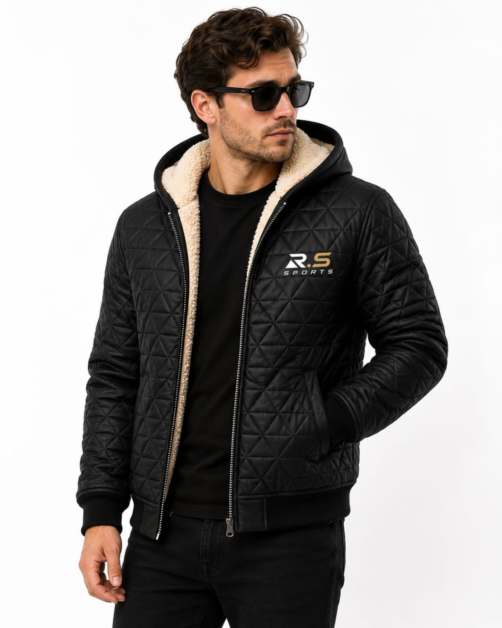 R.S SPORTS Sherpa Lined Quilted Puffer Jacket