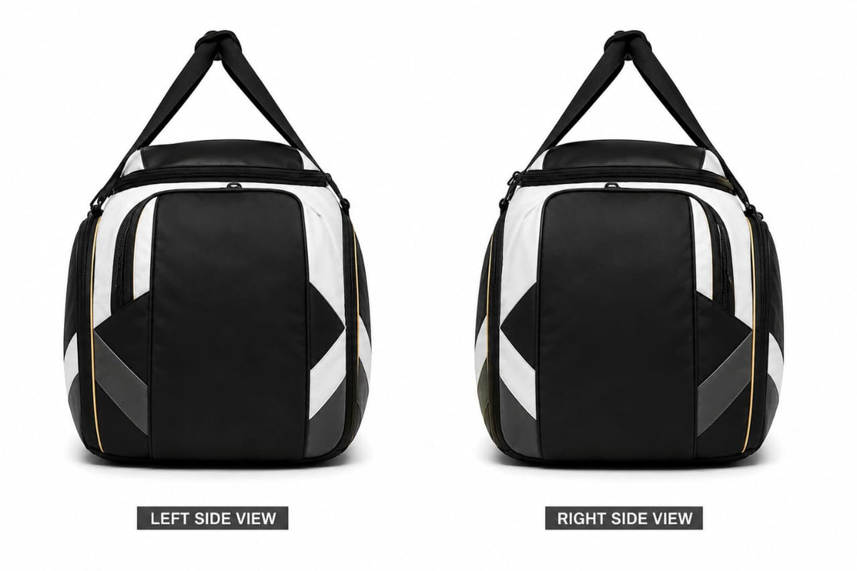 R.S Sports Football Kit Duffel Bag - Black & Gold Travel Pro